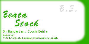 beata stoch business card